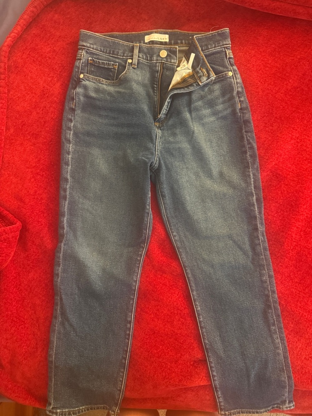 LOFT Medium Indigo Straight Leg Jeans